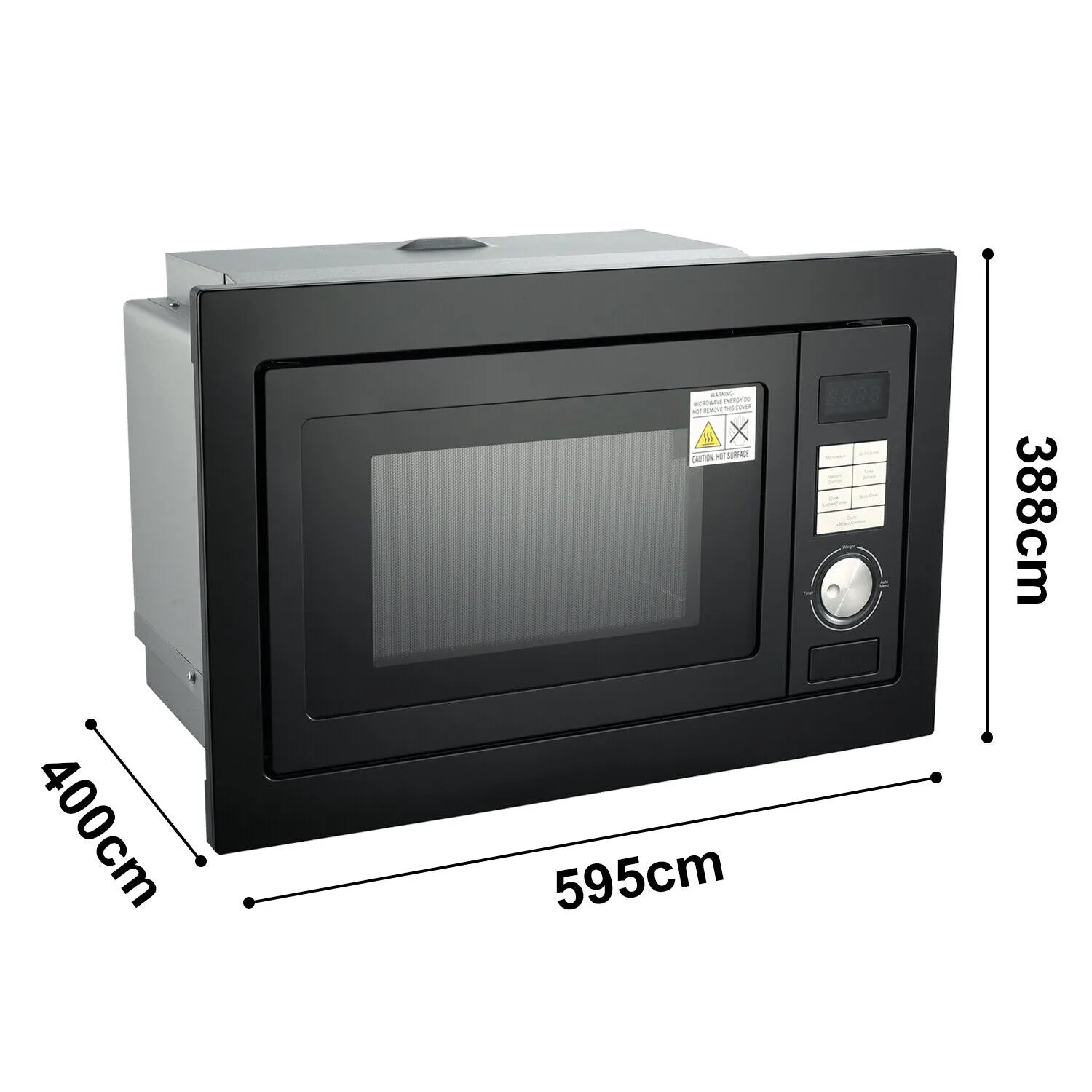 SMAD Built-In Microwave Oven With Grill 25L 900W - Stainless Steel Finish